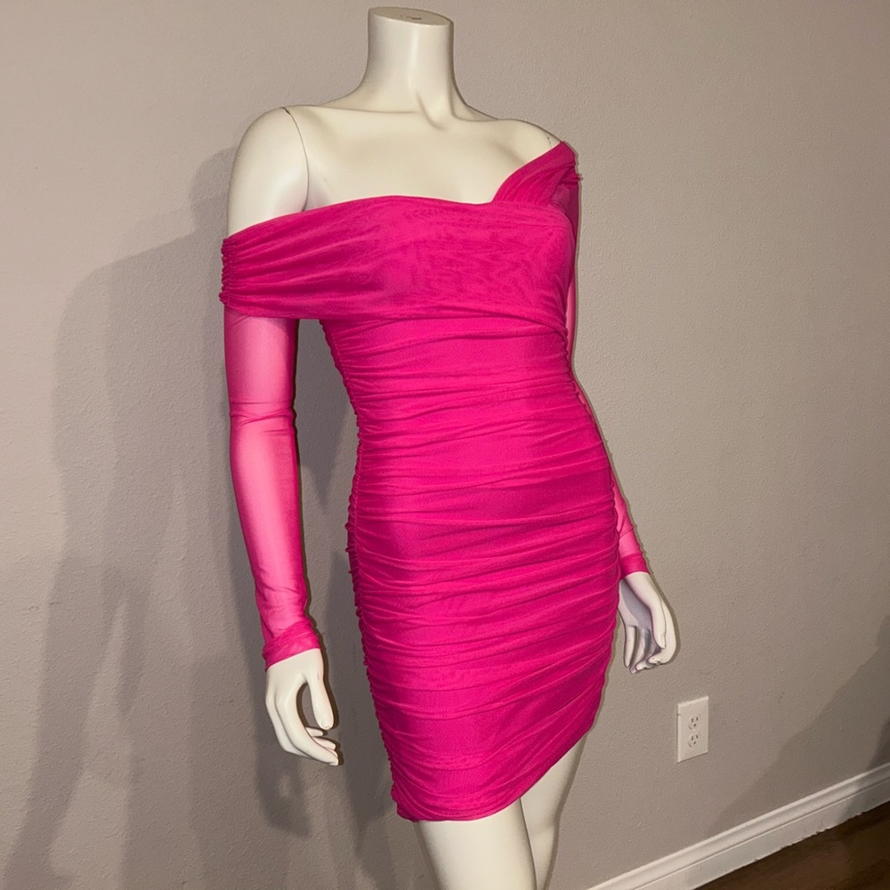 Sheer Pink Mini Dress